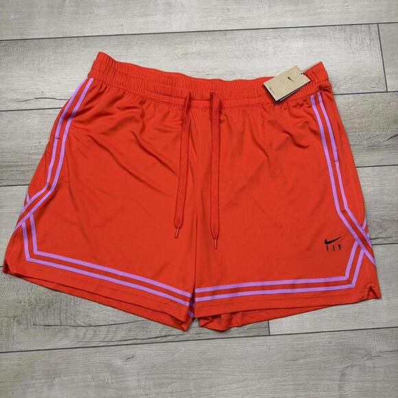 NWT Nike Swoosh Fly Women's Crossover Shorts Plus Size 3X Basketball Picante Red - Picture 2 of 12